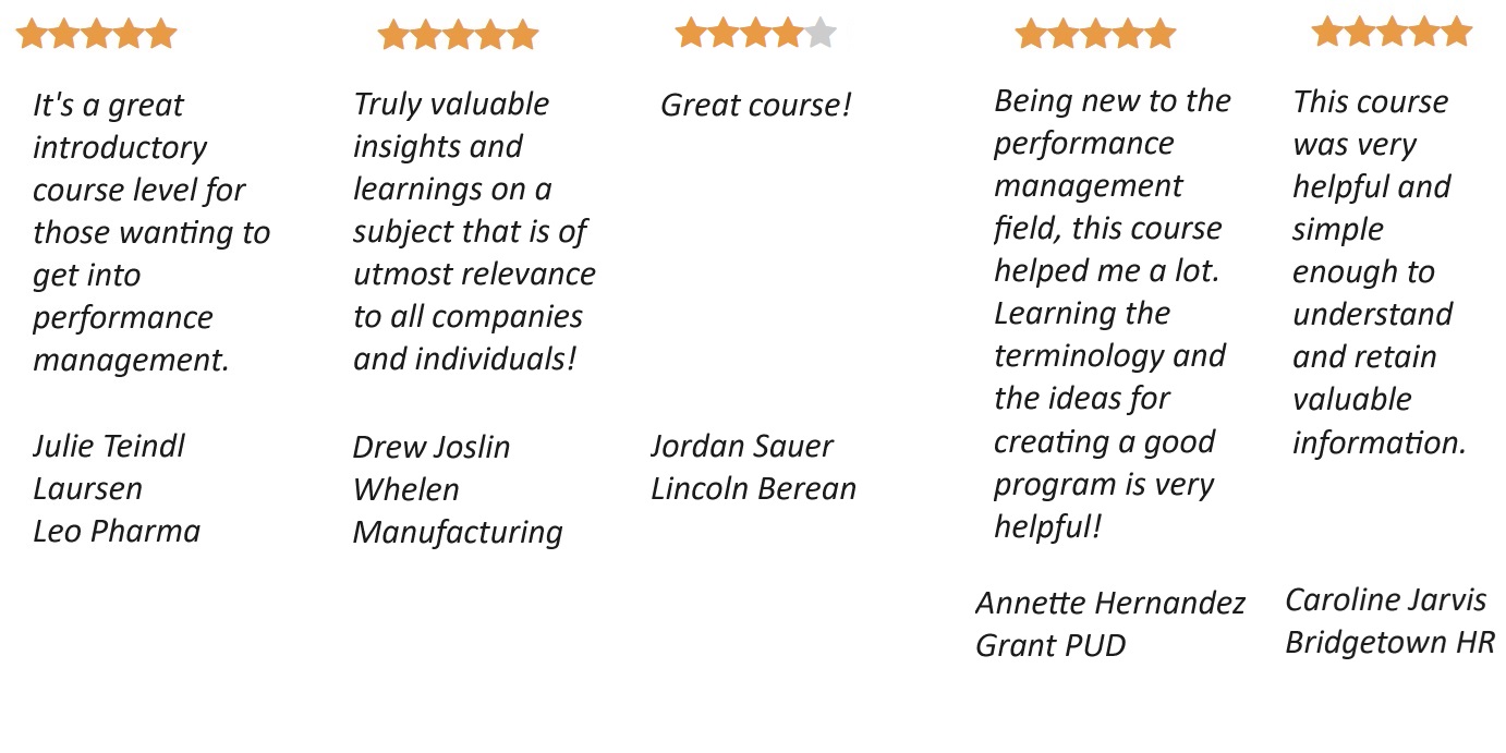 Institute for Performance Management Certification Reviews